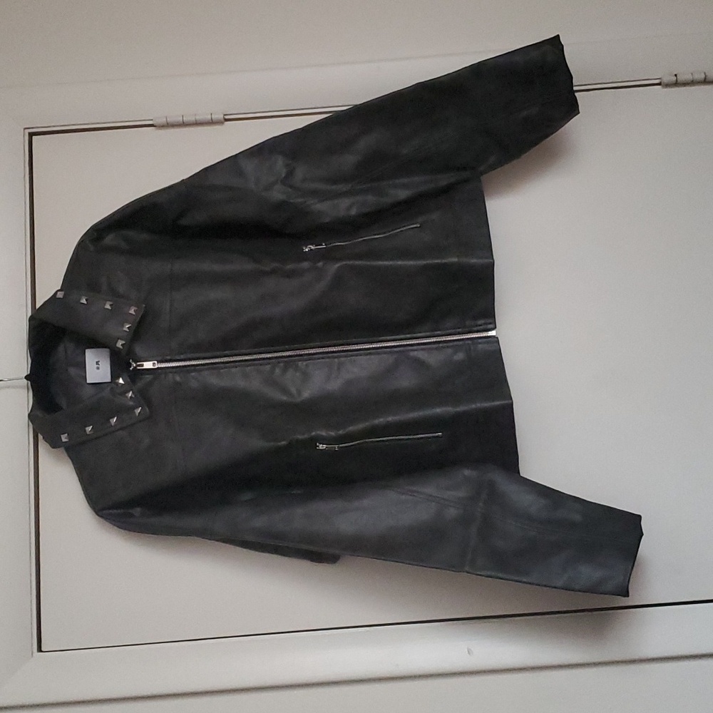 *NWT* Daisy Street's Black Leather Jacket with Studded Collar